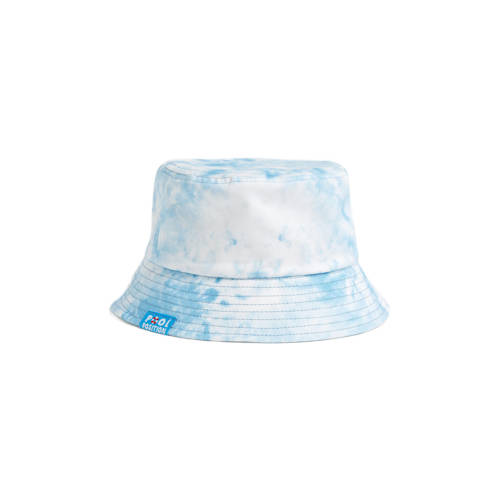 WE Fashion tie-dye bucket hoed blauw/wit Jongens/Meisjes Katoen Tie-dye