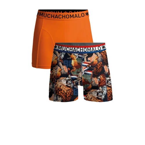 Muchachomalo Boxershort Oranje Jongens Katoen Dierenprint