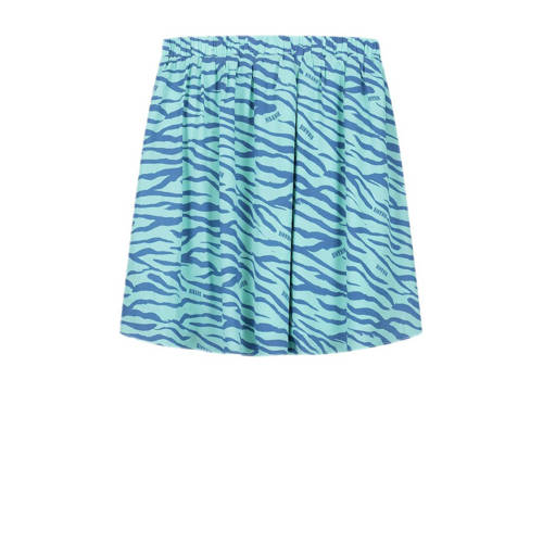 NIK&NIK rok Kenley met zebraprint helderblauw donkerblauw Meisjes Gerecycled polyester 152