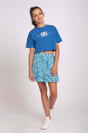rok Kenley met zebraprint helderblauw/donkerblauw