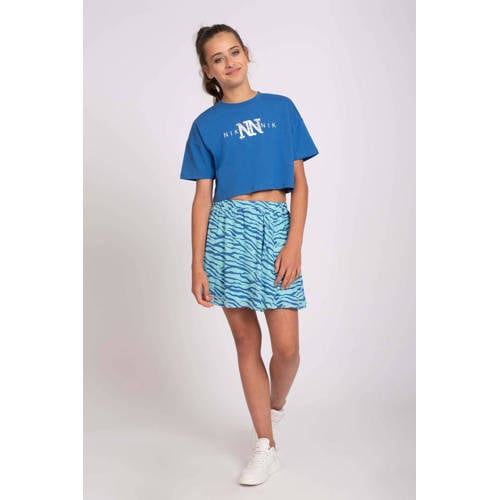 NIK&NIK rok Kenley met zebraprint helderblauw donkerblauw Meisjes Polyester 128
