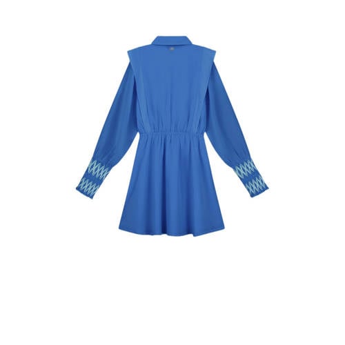 NIK&NIK jurk Laury hardblauw Meisjes Polyester Klassieke kraag Effen 128