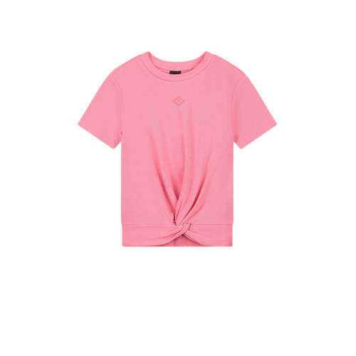 NIK&NIK T-shirt Knot roze Meisjes Stretchkatoen Ronde hals Effen