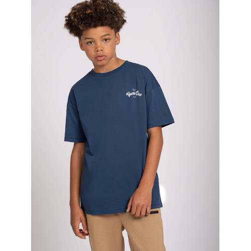 NIK&NIK T-shirt RYC met printopdruk donkerblauw Jongens Katoen Ronde hals 128