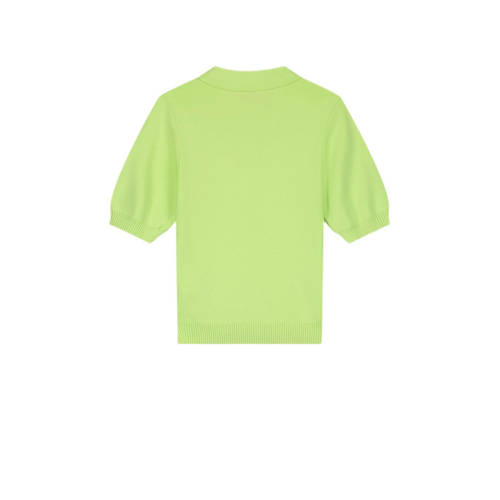 NIK&NIK top Goldie limegroen Meisjes Viscose Polokraag Effen 128