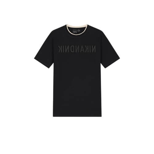 NIK&NIK T-shirt Mirror met logo zwart Jongens Katoen Ronde hals Logo