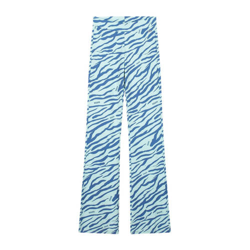 NIK&NIK broek met zebraprint helderblauw/donkerblauw Meisjes Polyester