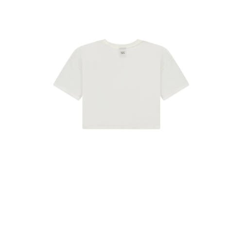 NIK&NIK T-shirt Spray met printopdruk offwhite Wit Meisjes Katoen Ronde hals 128