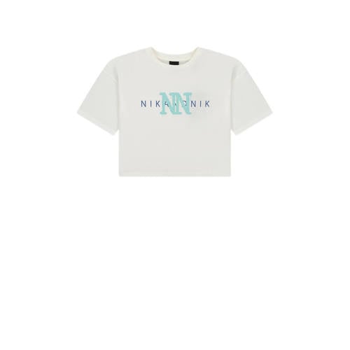 NIK&NIK T-shirt Spray met printopdruk offwhite Wit Meisjes Katoen Ronde hals