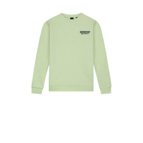 NIK&NIK sweater Mirror met tekst salie groen Tekst