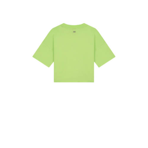 NIK&NIK T-shirt Spray met printopdruk limegroen Meisjes Katoen Ronde hals 128