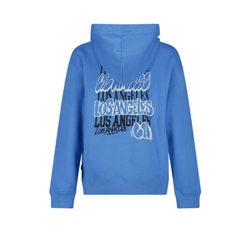 America Today hoodie Story Hood met backprint felblauw Sweater Backprint 134 140