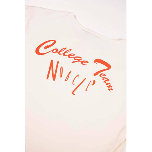 NoBell T-shirt Kasis met backprint ivoor Wit Meisjes Stretchkatoen Ronde hals 122 128