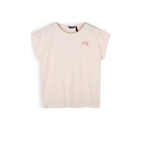 NoBell’ T-shirt Kasis met backprint ivoor Wit Meisjes Stretchkatoen Ronde hals