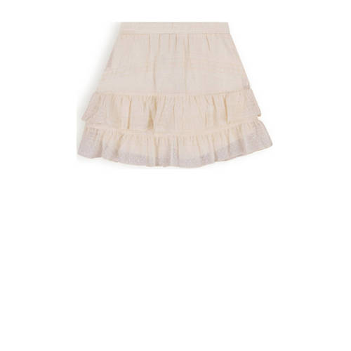 NOBELL Meisjes Rokken Naia Short Skirt Embroidered Chiffon Ecru