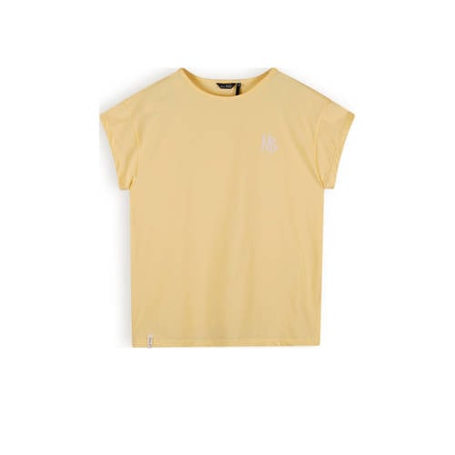 NoBell’ T-shirt Kasis met backprint lichtgeel Meisjes Stretchkatoen Ronde hals