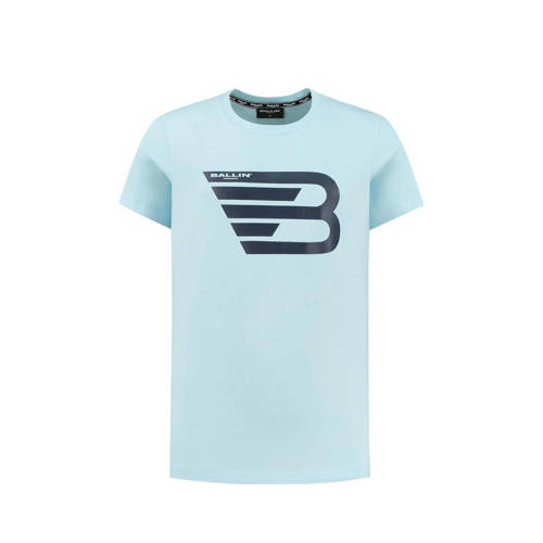 Ballin T-shirt met printopdruk lichtblauw Jongens Katoen Ronde hals Printopdruk - 164