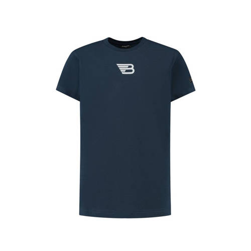 Ballin T-shirt met backprint donkerblauw Jongens Katoen Ronde hals Backprint - 140