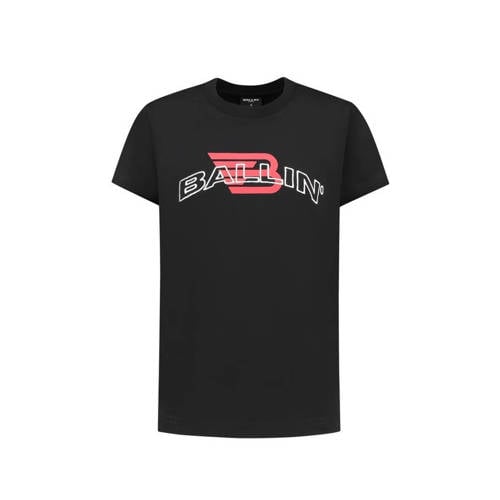 Ballin T-shirt met printopdruk zwart Jongens Katoen Ronde hals Printopdruk - 140