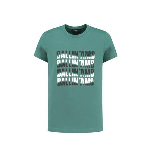 Ballin T-shirt met printopdruk groen Jongens Katoen Ronde hals Printopdruk - 140