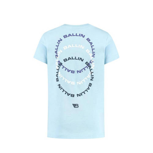 Ballin T-shirt met backprint lichtblauw Jongens Katoen Ronde hals Backprint 140