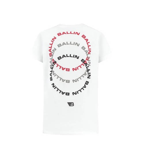 Ballin T-shirt met backprint wit Jongens Katoen Ronde hals Backprint 140