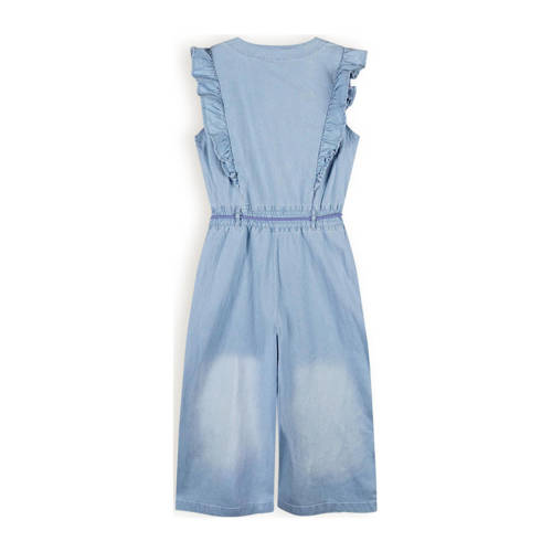 NONO jumpsuit Sasa denim Blauw Meisjes Stretchdenim Ronde hals Effen 122 128