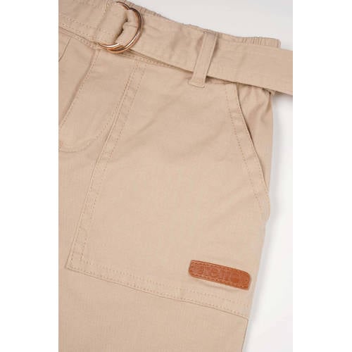 NONO regular fit broek Simoa zand Beige Meisjes Katoen Effen 104