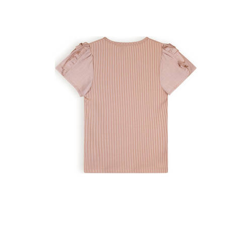 NONO T-shirt Kathleen rozezand Meisjes Viscose Ronde hals Effen 104