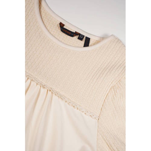 NONO top Karen ivoor T-shirt Ecru Meisjes Katoen Ronde hals Effen 104