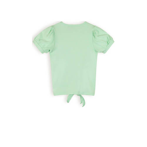 NONO T-shirt Komy lichtgroen Meisjes Viscose Ronde hals Effen 122 128