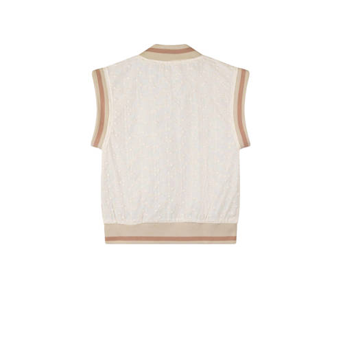 NONO reversible zomerjas Bar wit zand Meisjes Katoen Opstaande kraag 104