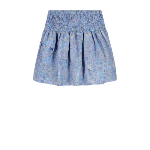 NONO gebloemde rok Noor van polyester lichtblauw Bloemen 104