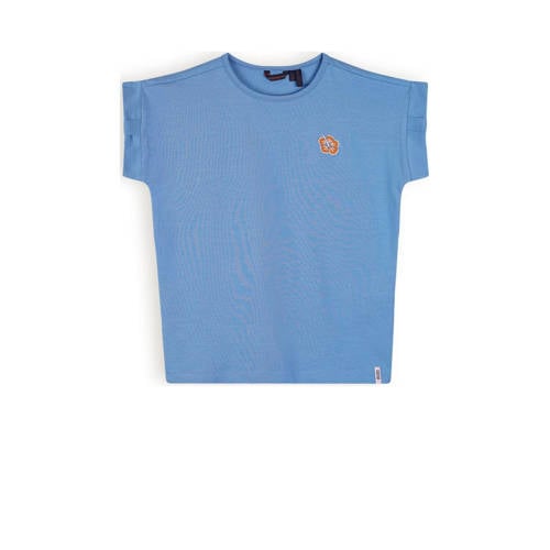 NONO T-shirt Kamelle met backprint hemelsblauw Meisjes Stretchkatoen Ronde hals - 104