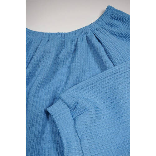 NONO top Knew hemelsblauw Meisjes Polyester Boothals Effen 104