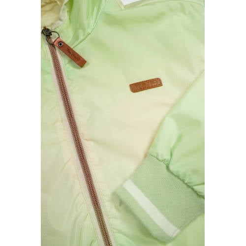 NONO zomerjas Beau heldergroen geel Meisjes Polyester Capuchon Meerkleurig 104