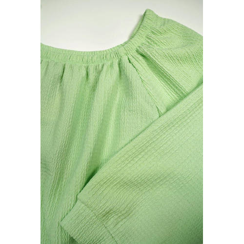 NONO top Knew frisgroen Meisjes Gerecycled polyester Boothals Effen 104