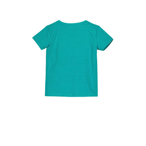 Moodstreet T-shirt met tekst turquoise Blauw Meisjes Stretchkatoen Ronde hals 110 116