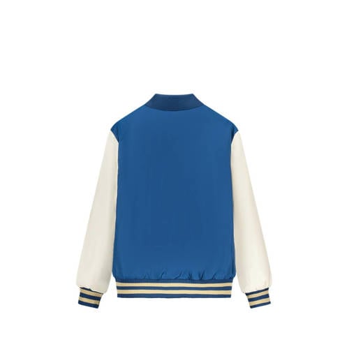 Moodstreet baseball jacket blauw offwhite Jas Jongens Gerecycled polyester Opstaande kraag 110 116