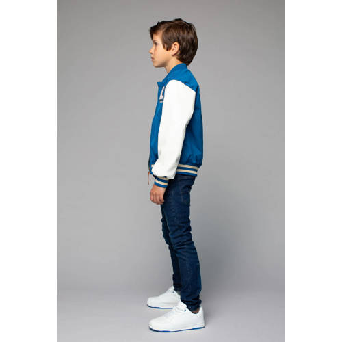Moodstreet baseball jacket blauw offwhite Jas Jongens Polyester Opstaande kraag 98 104