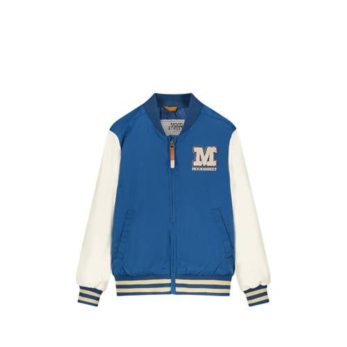 Moodstreet baseball jacket blauw/offwhite Jas Jongens Polyester Opstaande kraag - 110/116