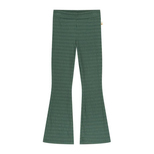 Moodstreet regular fit broek met all over print groen Meisjes Stretchkatoen - 110/116