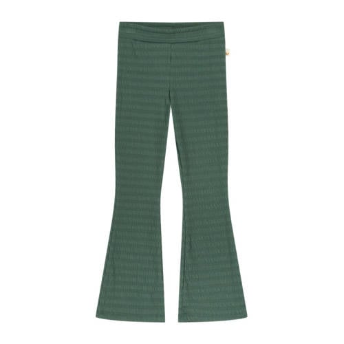 Moodstreet regular fit broek met all over print groen Meisjes Stretchkatoen