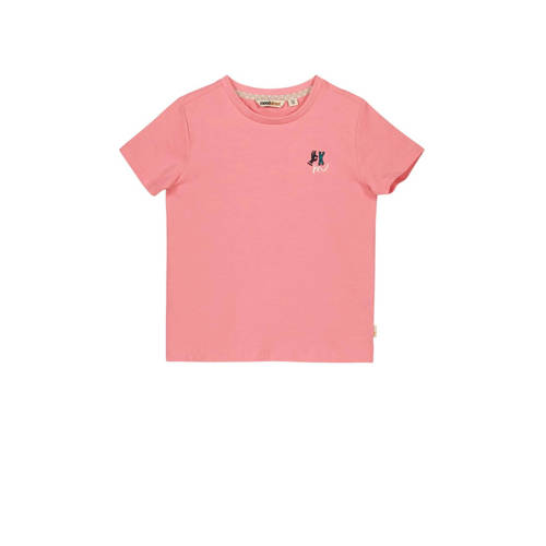 Moodstreet T-shirt met backprint roze Meisjes Stretchkatoen Ronde hals