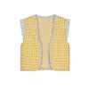 Moodstreet geruit reversible gilet lichtgeel/ecru/lichtblauw