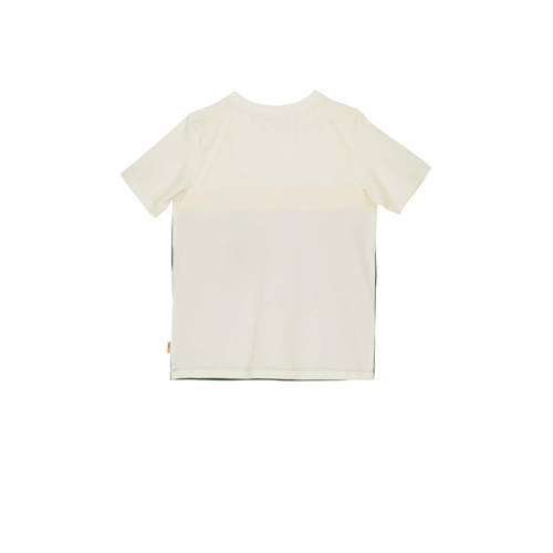 Moodstreet T-shirt groen offwhite geel Jongens Stretchkatoen Ronde hals 110 116