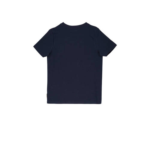 Moodstreet T-shirt met printopdruk donkerblauw Jongens Katoen Ronde hals 110 116