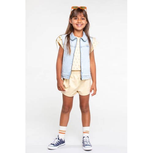 Moodstreet regular fit sweatshort lichtgeel Korte broek Effen 86 92