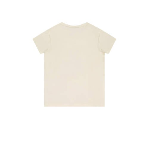 Moodstreet T-shirt met printopdruk offwhite Wit Meisjes Stretchkatoen Ronde hals 86 92