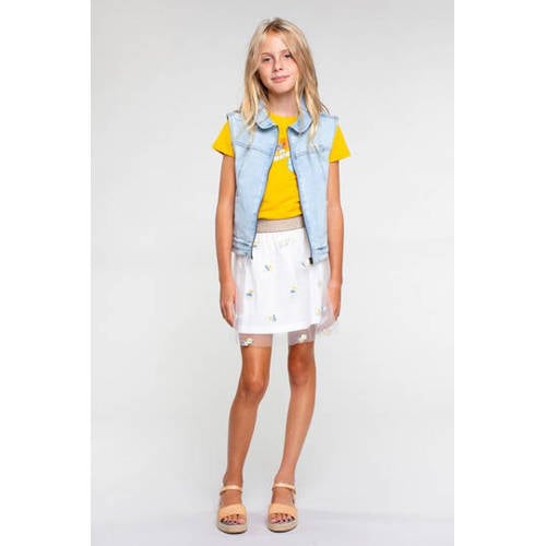 Moodstreet gebloemde rok offwhite Wit Meisjes Polyester Bloemen 86 92